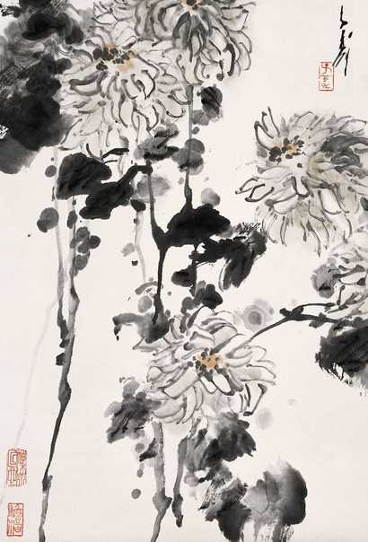 王子武 菊花 立轴